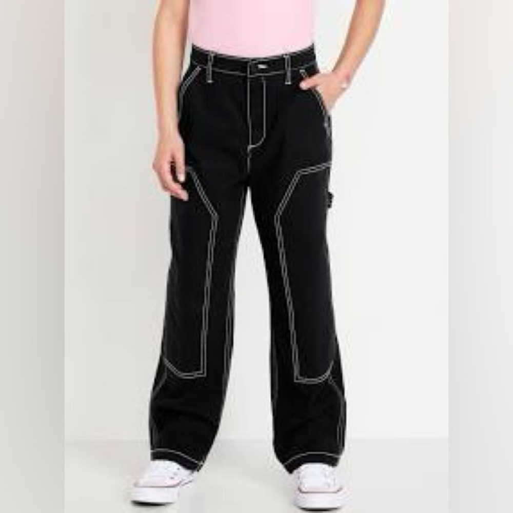 Old Navy Girls High-Waisted Carpenter Pants - Picture 1 of 6